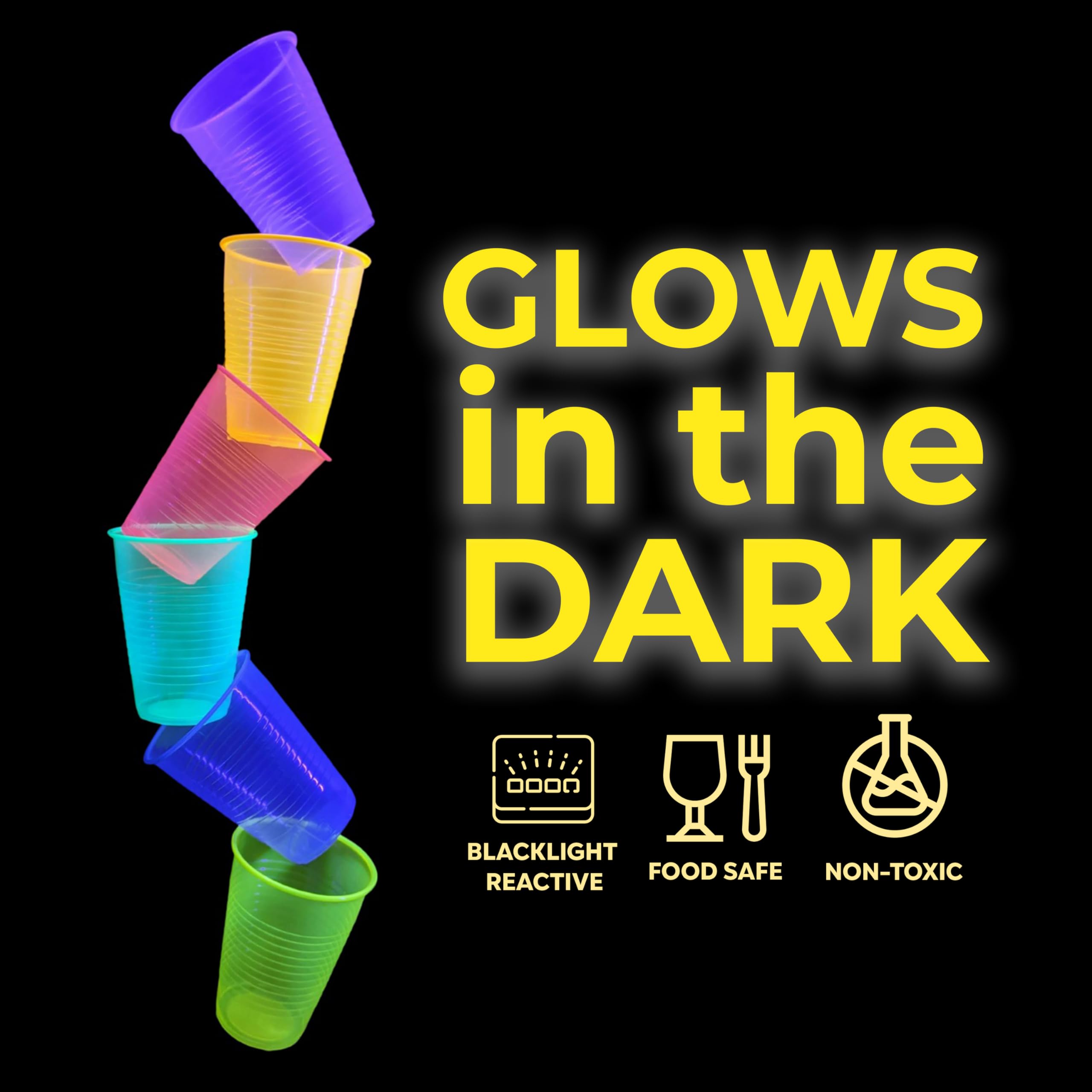 12 Oz. Neon Assorted Color Plastic Cups | 240 Count