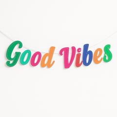"Good Vibes" 70s Retro Letter Banner Decoration