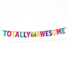 Awesome 80s "Totally Awesome" Letter Banner Decoration