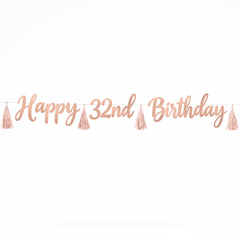 Blush Rose Gold Birthday Banner Kit