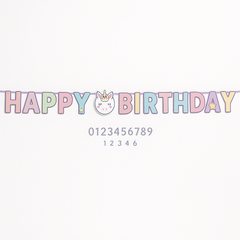Enchanted Unicorn Add-An-Age Birthday Banner