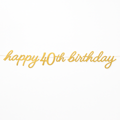 Golden Age 40th Birthday Letter Banner Decoration