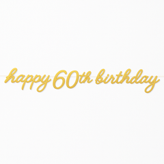 Golden Age 60th Birthday Gold Letter Banner