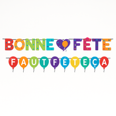 Multi-Coloured "Bonne Fête" French Birthday Banner Kit