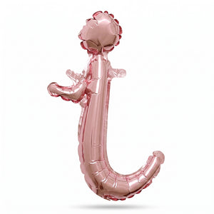 Rose Gold Cursive Letter "I" Foil Balloon - 8-Inch Air-Filled