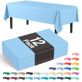 Light Blue Plastic Table Covers | 12 Pack