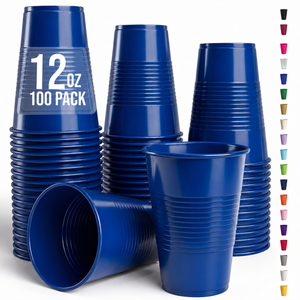 12 Oz. Dark Blue Plastic Cups | 100 Count