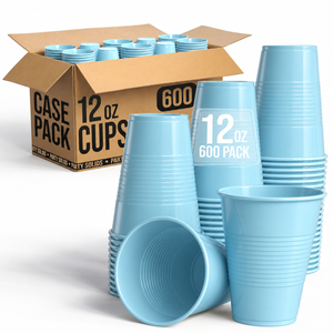 12 Oz. Light Blue Plastic Cups | Case of 600
