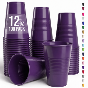12 Oz. Purple Plastic Cups | 100 Count
