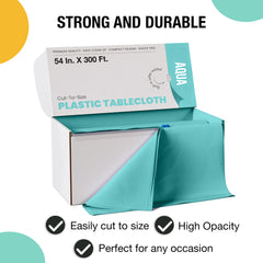 54 in. x 300 Ft. Cut To Size Table Roll | Aqua | Case of 4