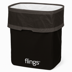 Black Pop-Up Fling Trash Bin - 13 Gallon Reusable Party Accessory