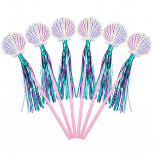 Shimmering Mermaid Seashell Party Wands - 6 Pack