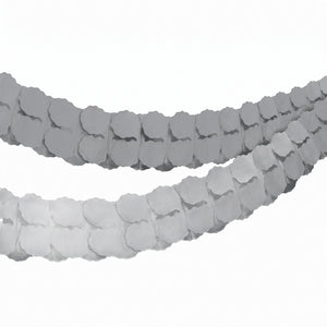 Elegant Silver Tissue Paper Garland - 12 ft