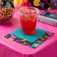 Retro 80s/90s Geometric Luncheon Napkins - 6.5 In. X 6.5 In.