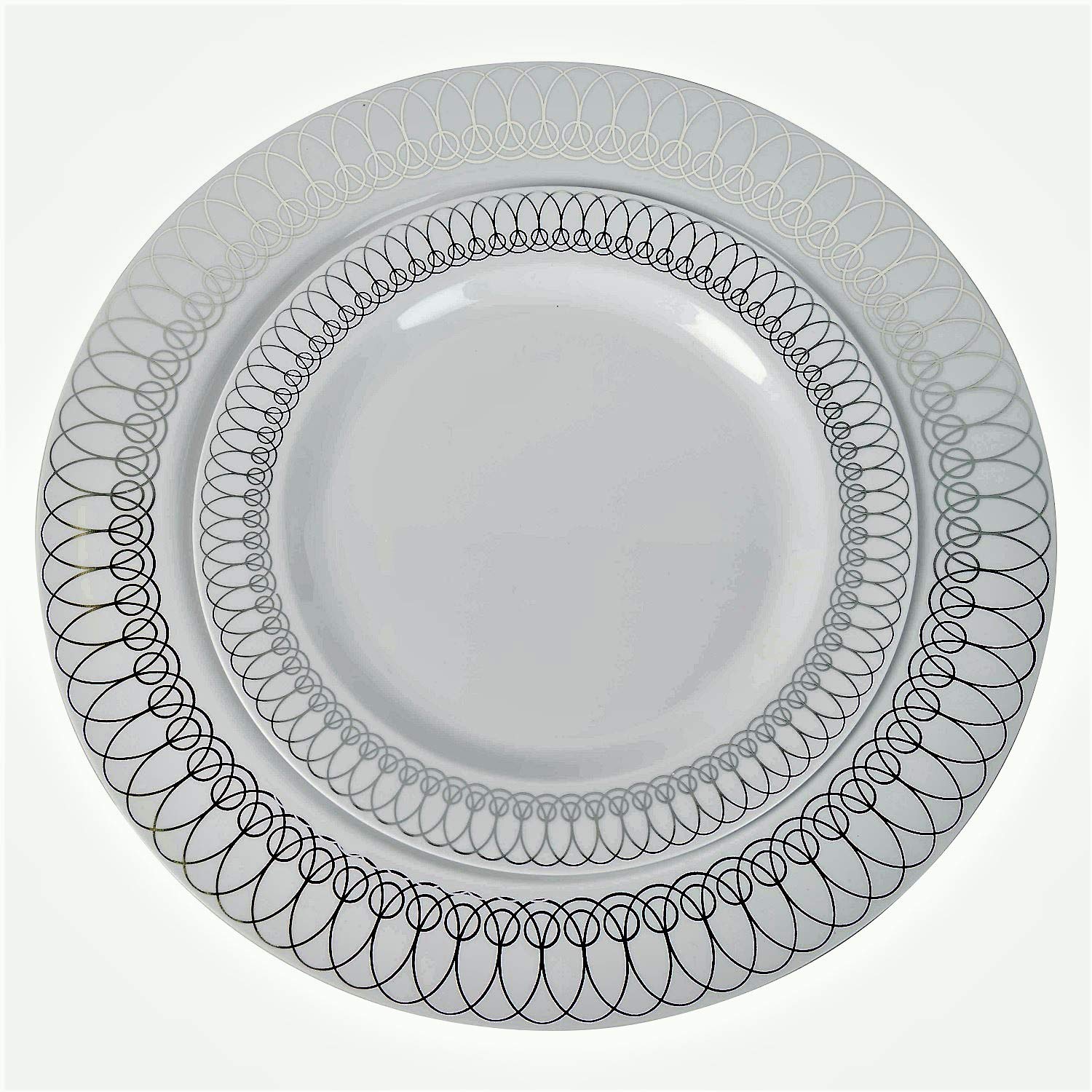 14 Oz. Silver Ovals Design Soup Bowls | 10 Count