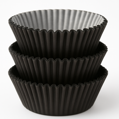 Classic Black Baking Cups - 75 Pack, 2-Inch