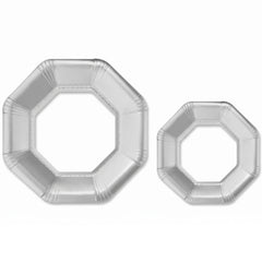 Premium Silver 10" Octagonal Paper Plates