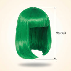 Festive Green Long Bob Wig - Costume Accessory