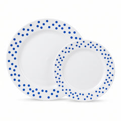 Royal Blue Polka Dot Premium Plastic Plates