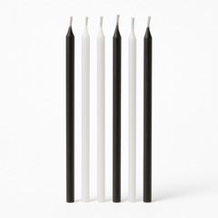 Sparkling Black & White Birthday Candle Set