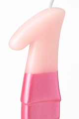 Bright Pink Metallic Dipped Number 1 Birthday Candle