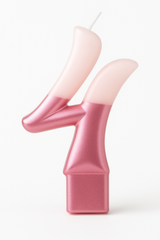 Shimmering Pink Number 4 Birthday Candle