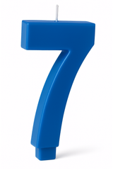 Shimmering Blue Number 7 Birthday Candle, 5.25-Inch