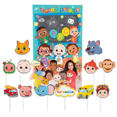 CoComelon Photo Booth Scene Setter Kit with Props for Kids' Birthday Parties