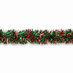 Festive Giant Red & Green Tinsel Garland - 9 ft Christmas Decor