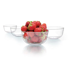 Clear With Silver Rim Plastic Bowls | 120 Count
