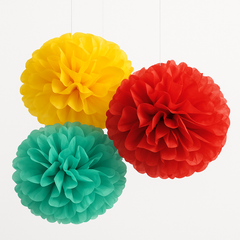 Vibrant Rainbow Fluffy Paper Decorations