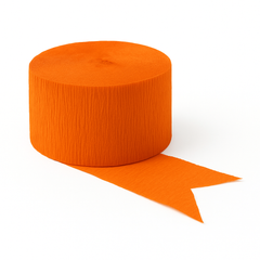 Vibrant Orange Peel Crepe Streamer - 81 ft
