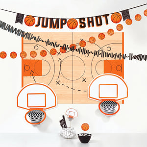 Basketball Jump Shot Buffet Decorating Kit - 12-Piece Sports Party Set