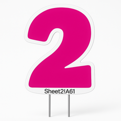 Vibrant Pink Number 2 Yard Sign