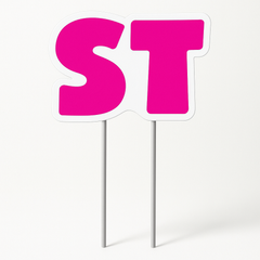 Pink "ST" Birthday Yard Sign