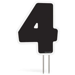 Bold Black Number 4 Yard Sign - 24" Outdoor Lawn Decoration