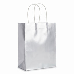 Silver Kraft Gift Bag | 10 Pack