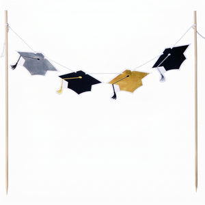 Graduation Cap Garland Cake Topper