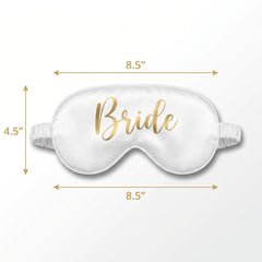 Elegant Bride Sleep Eye Mask with Gold Script