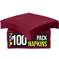 Burgundy Beverage Napkins | 100 Count