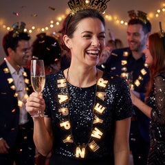 "Happy New Year" Light-Up Necklace - 36" Festive Wearable Accessory