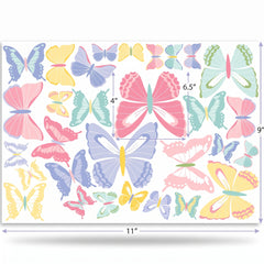 3D Butterfly Cutout Decorations Pack, Multi-Coloured, 30-Piece Set