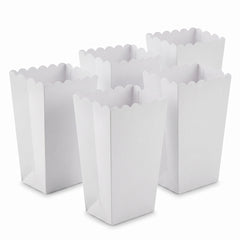Mini White Popcorn Treat Boxes - 5 Pack