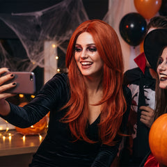 Red Hot Auburn Wig - Long Layered Halloween Costume Accessory