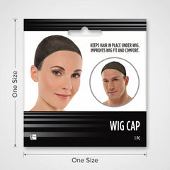 Black Wig Cap - Breathable Nylon, One Size Fits Most