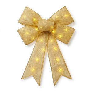 Illuminated Gold Masquerade Bow Decoration - 21"