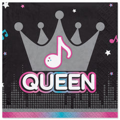 "Queen" Beverage Napkins - Internet Famous Design, 16-Pack - 5 In. X 5 In.