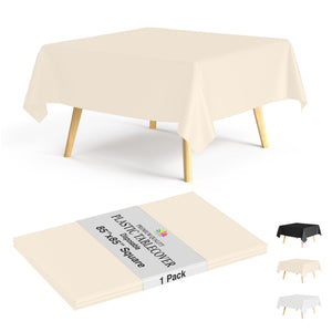 Premium Square Ivory Table Cover 85" x 85" | 1 Pack