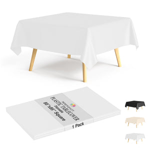 Premium Square White Table Cover 85" x 85" | 1 Pack