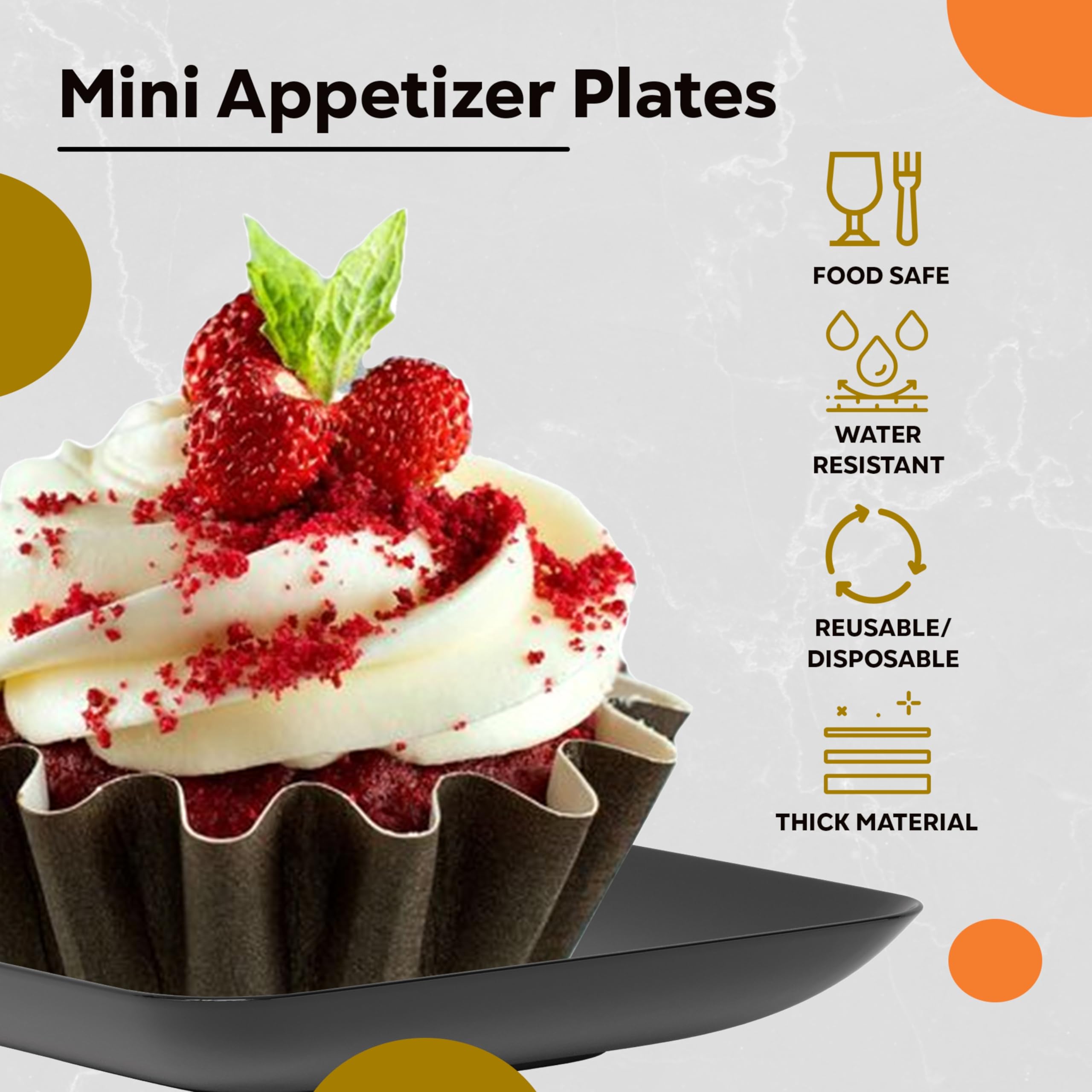 2.44 In. Black Sauce Dishes | 20 Count